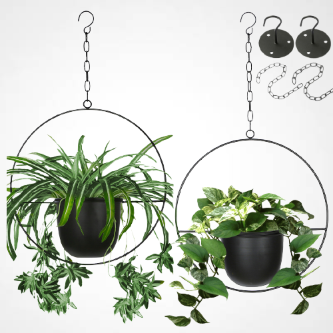 Buy Now Boho Metal Hanging Planters with 6 inch Pot Online | Shineloha