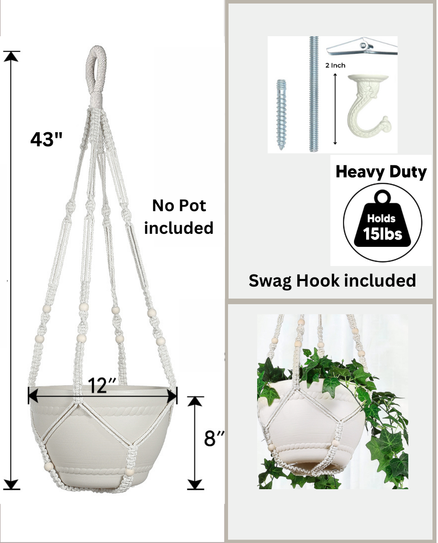 Buy Now Macrame Cotton Plant Hanger for Extra Large Plant Online